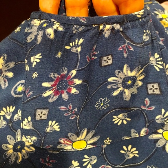 Girls Blue Floral Tie-Back Dress - Med - Picture 3 of 3